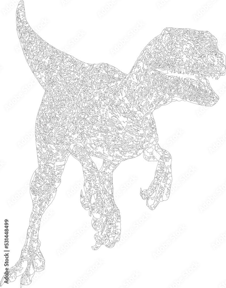 Mandala Raptor Coloring Vector illustration to draw mandala style velociraptor Stock Vector ...