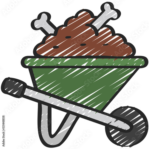 Dirt Pile Wheelbarrow Icon