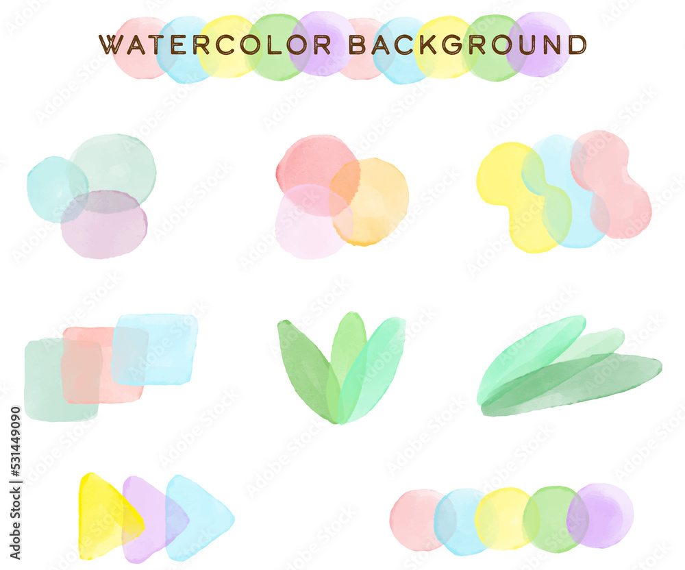 Watercolor background, icon, headline background, title banner