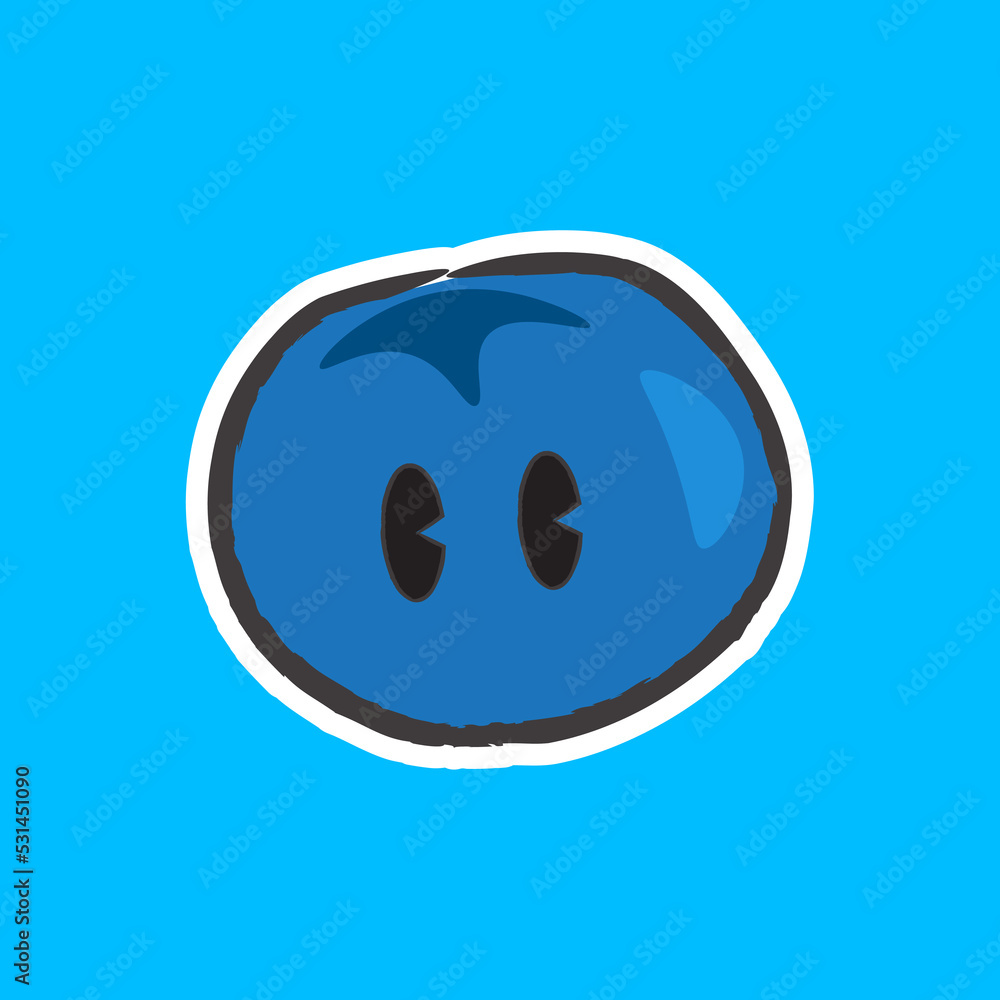 Fototapeta premium Cute Hand Drawn Blueberry Vector Illustration