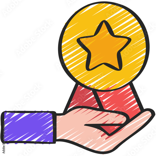 Give Star Ribbon Icon