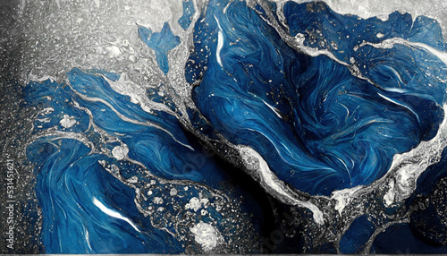 Print op canvas Spectacular high-quality abstract background of a whirlpool of dark blue and white