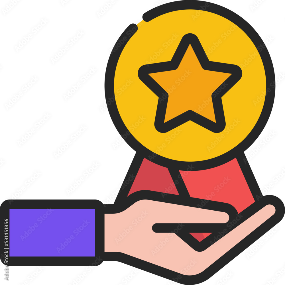 Give Star Ribbon Icon Give Star Ribbon Icon