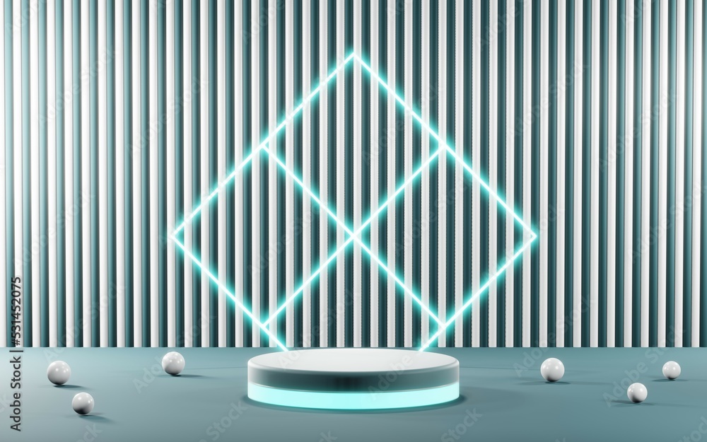 3D render of Podium background in blue tones for displaying cream products. cosmetics 3D render of Podium background in blue tones for displaying cream products. cosmetics