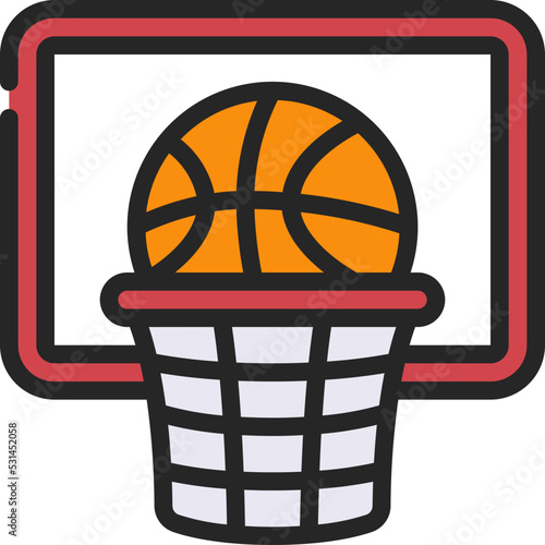 Basketball In Hoop Icon