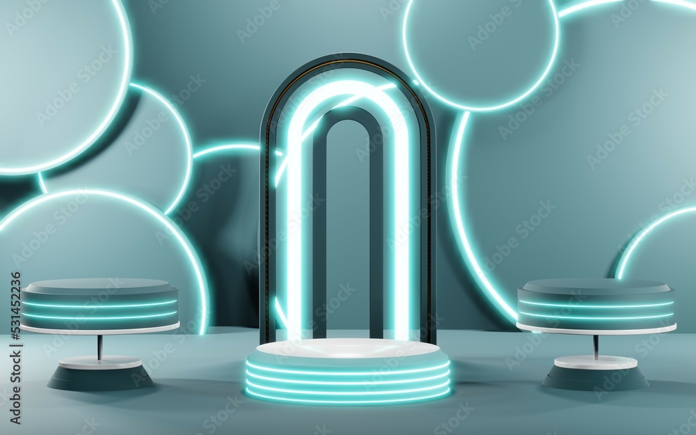 3D render of Podium background in blue tones for displaying cream products. cosmetics 3D render of Podium background in blue tones for displaying cream products. cosmetics