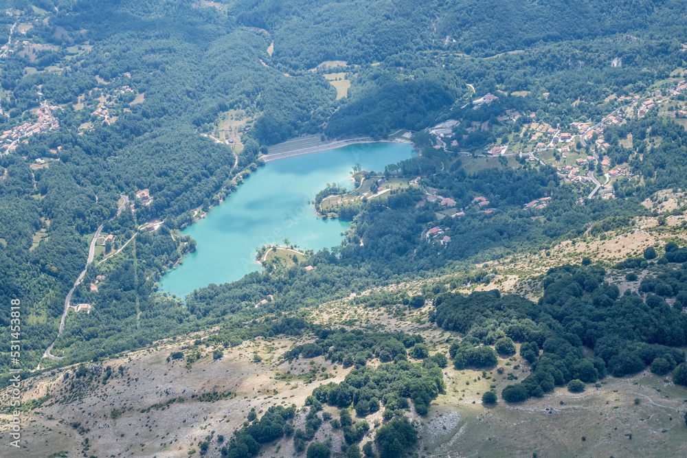 Obraz premium Selva lake aerial, Italy