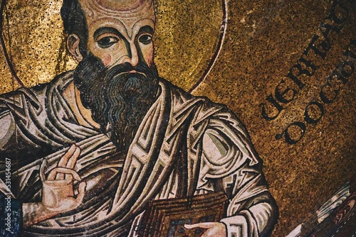 Bilde på lerret Beautiful shot of mosaic of the Apostle Paul in the Cathedral of Monreale