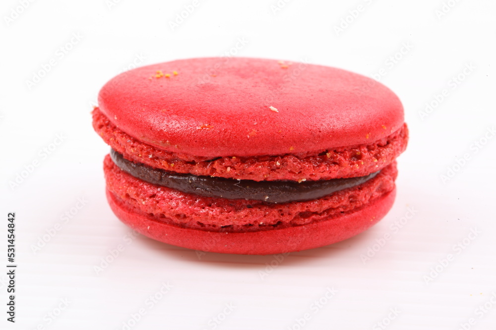 Red macaron isolated in white background Red macaron isolated in white background