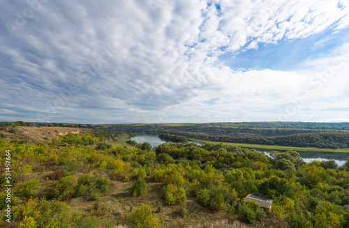Autumn landscape of the Dniester river