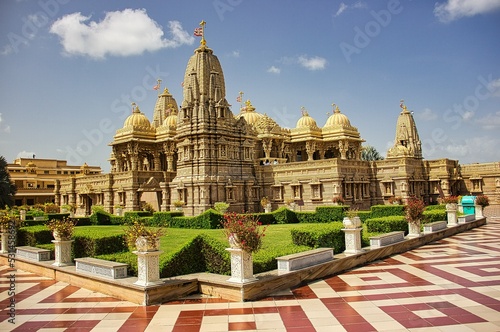 Beautiful BAPS Swaminarayan Temple in Jamnagar, Gujarat, India photo