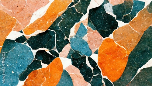 Beautiful terrazzo mosaic marble