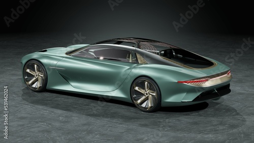 3D rendering of a generic concept car