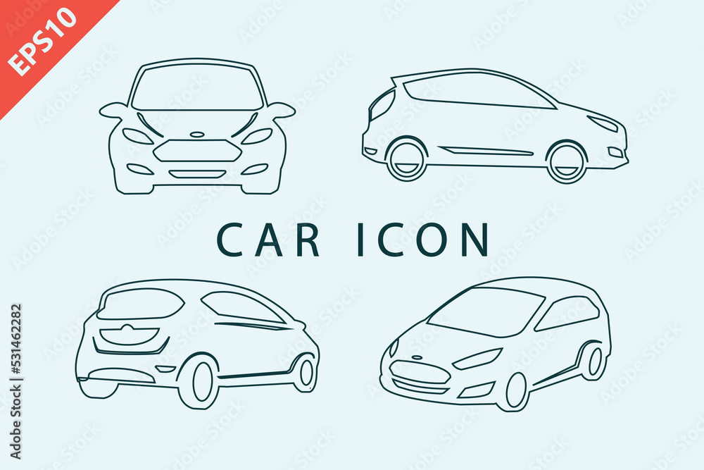 Car logo design illustration template vector