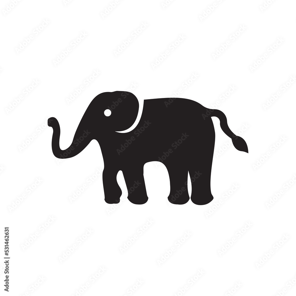 Black elephant animal vector logo 