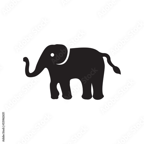 Black elephant animal vector logo 