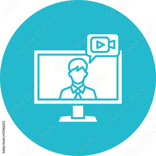 Live Stream Multicolor Circle Glyph Inverted Icon