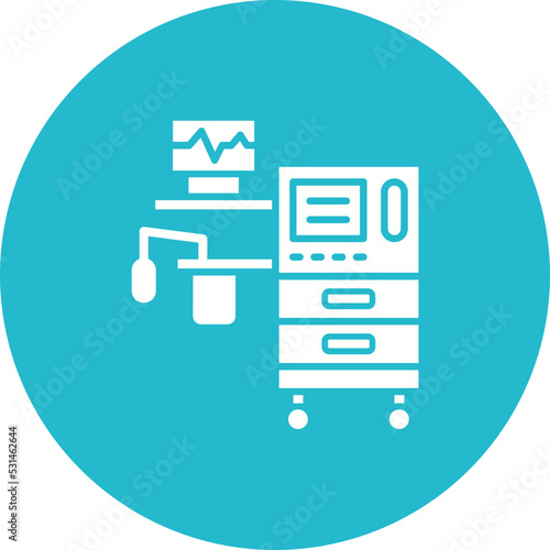 Anesthesia Multicolor Circle Glyph Inverted Icon
