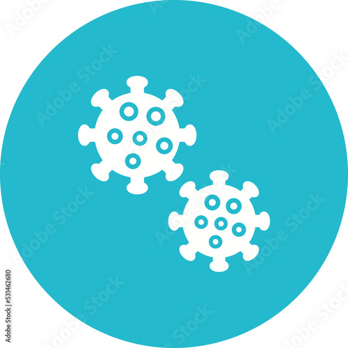 Virus Multicolor Circle Glyph Inverted Icon