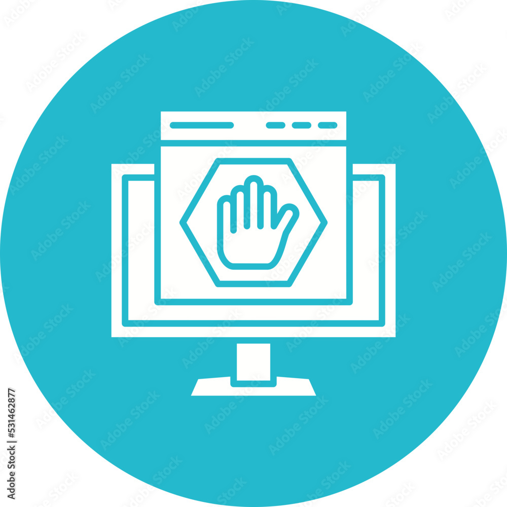 Ad Blocker Multicolor Circle Glyph Inverted Icon