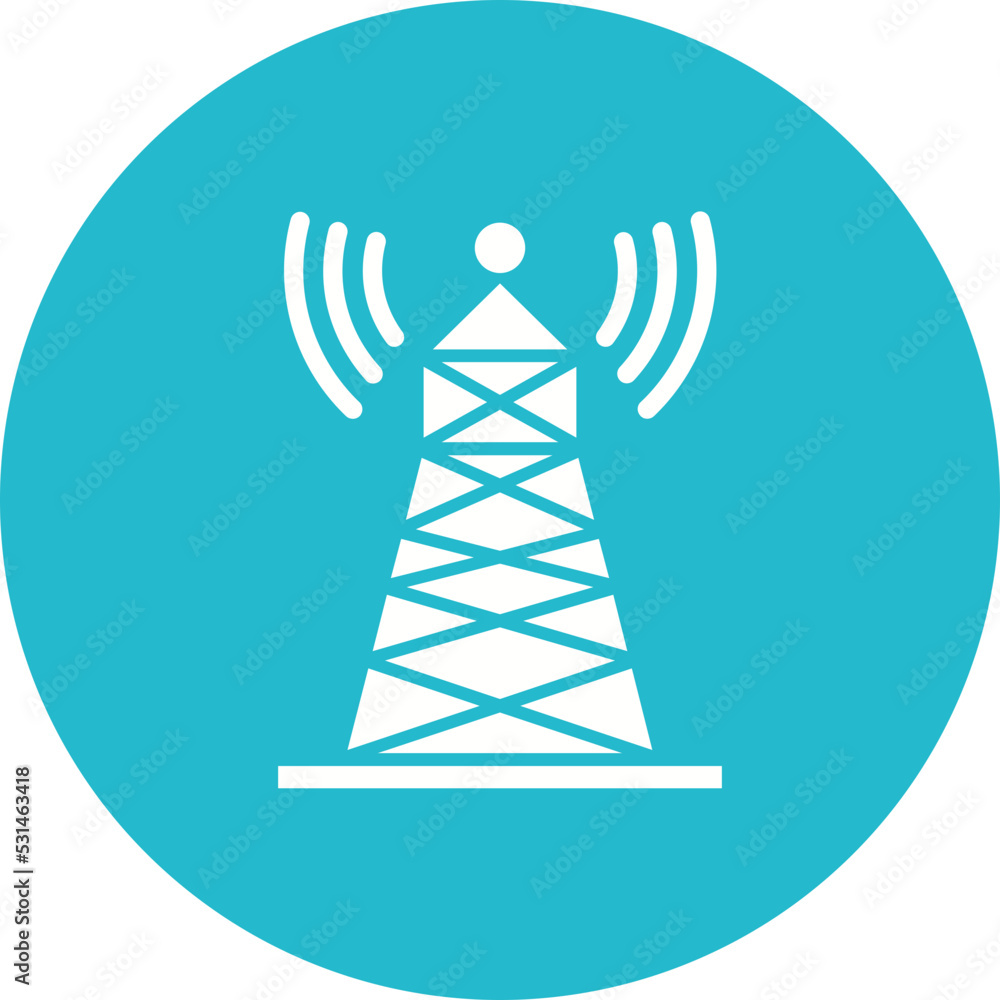 Signal Tower Multicolor Circle Glyph Inverted Icon Signal Tower Multicolor Circle Glyph Inverted Icon