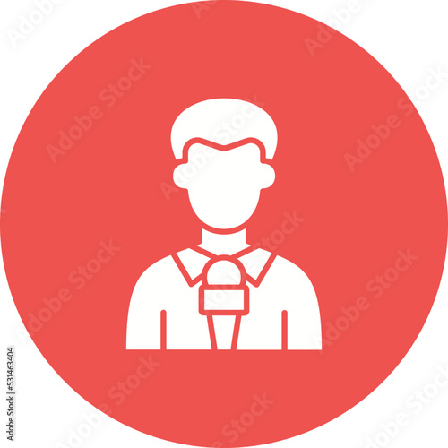 Journalist Multicolor Circle Glyph Inverted Icon