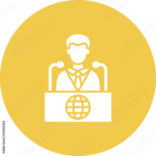 Conference Multicolor Circle Glyph Inverted Icon
