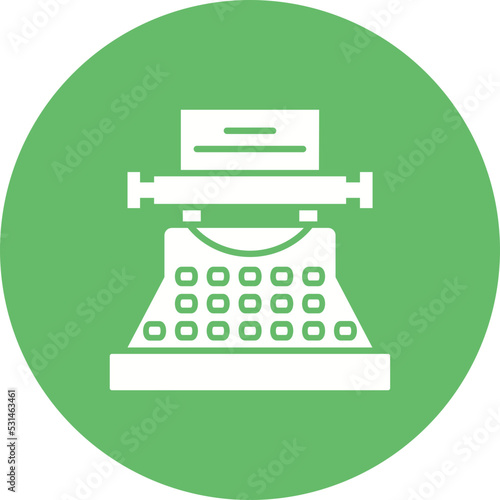 Typewriter Multicolor Circle Glyph Inverted Icon