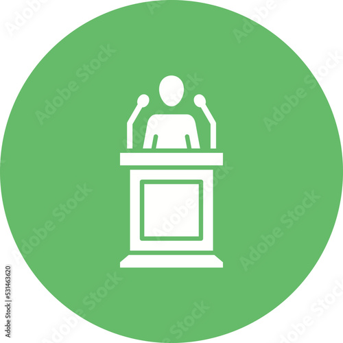 Speech Multicolor Circle Glyph Inverted Icon