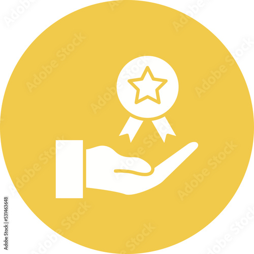 Award Multicolor Circle Glyph Inverted Icon