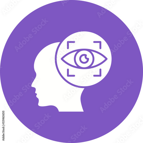 Vision Multicolor Circle Glyph Inverted Icon