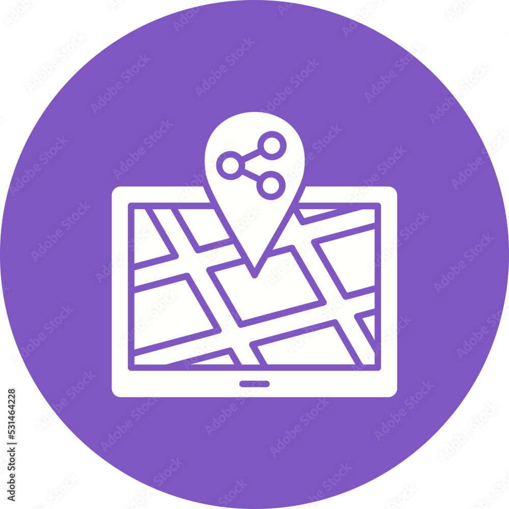 Share Location Multicolor Circle Glyph Inverted Icon Share Location Multicolor Circle Glyph Inverted Icon