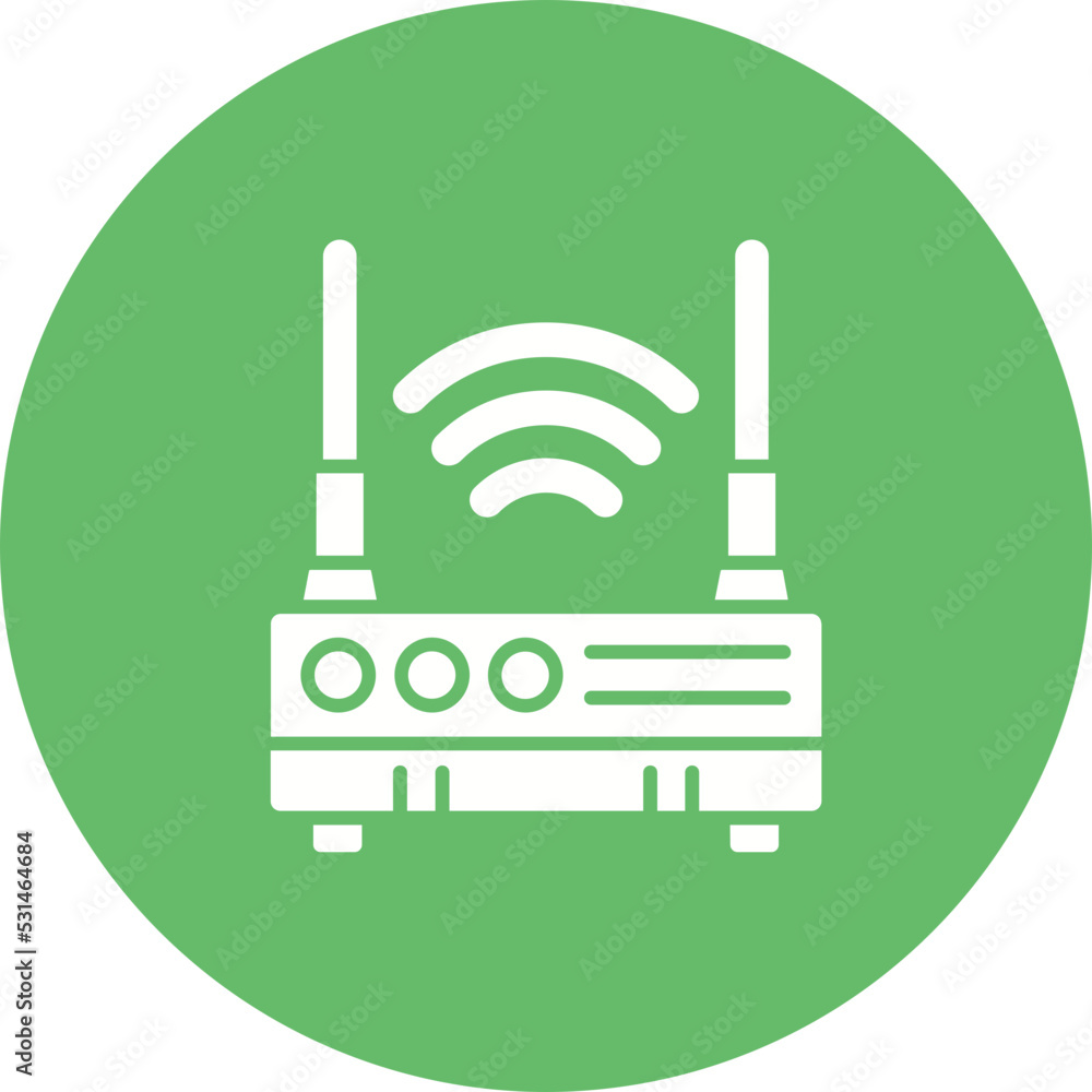 Wireless Router Multicolor Circle Glyph Inverted Icon Wireless Router Multicolor Circle Glyph Inverted Icon