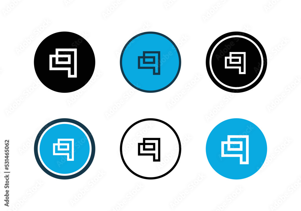 Modern letter q logo set, digital alphabet q icon vector Modern letter q logo set, digital alphabet q icon vector