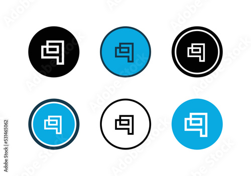 Modern letter q logo set, digital alphabet q icon vector