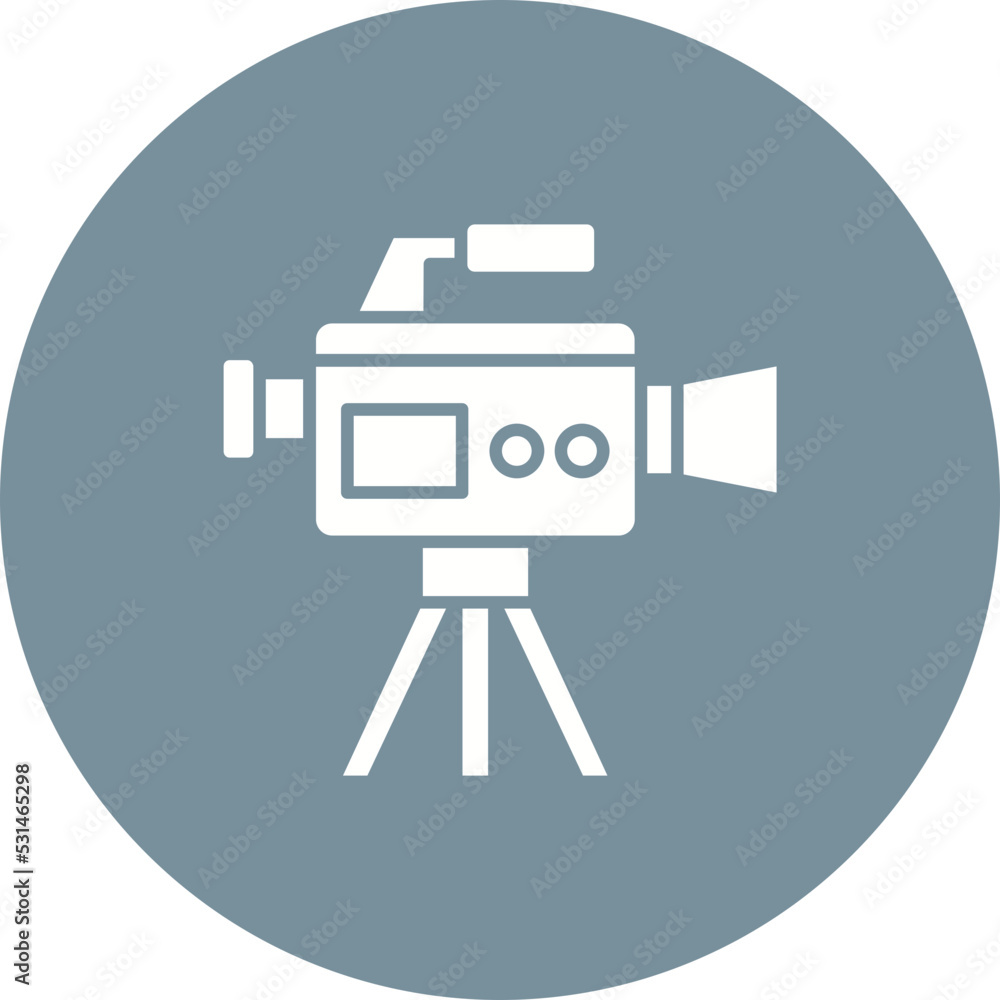 Video Camera Multicolor Circle Glyph Inverted Icon Video Camera Multicolor Circle Glyph Inverted Icon