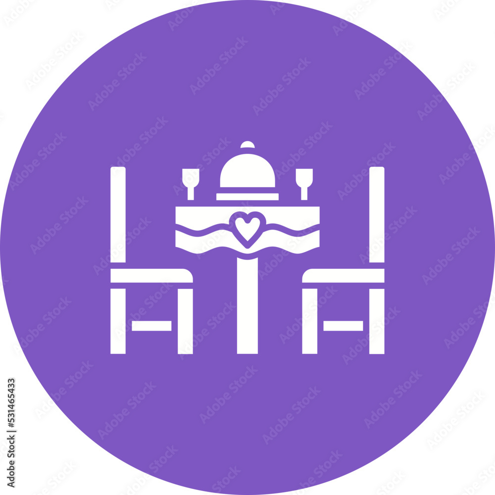 Wedding Dinner Multicolor Circle Glyph Inverted Icon