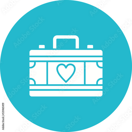 Suitcase Multicolor Circle Glyph Inverted Icon