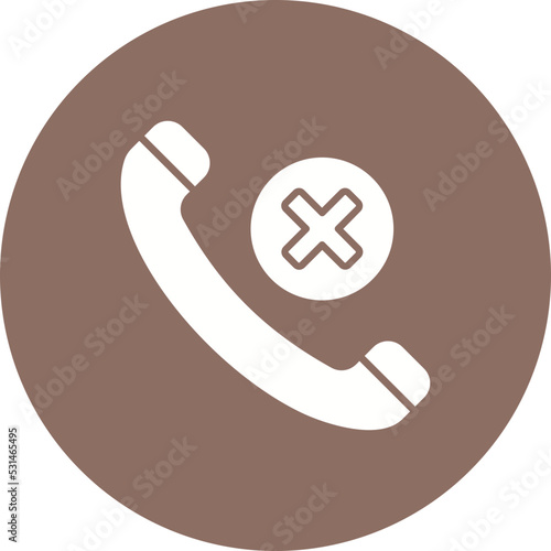 Call Missed Multicolor Circle Glyph Inverted Icon