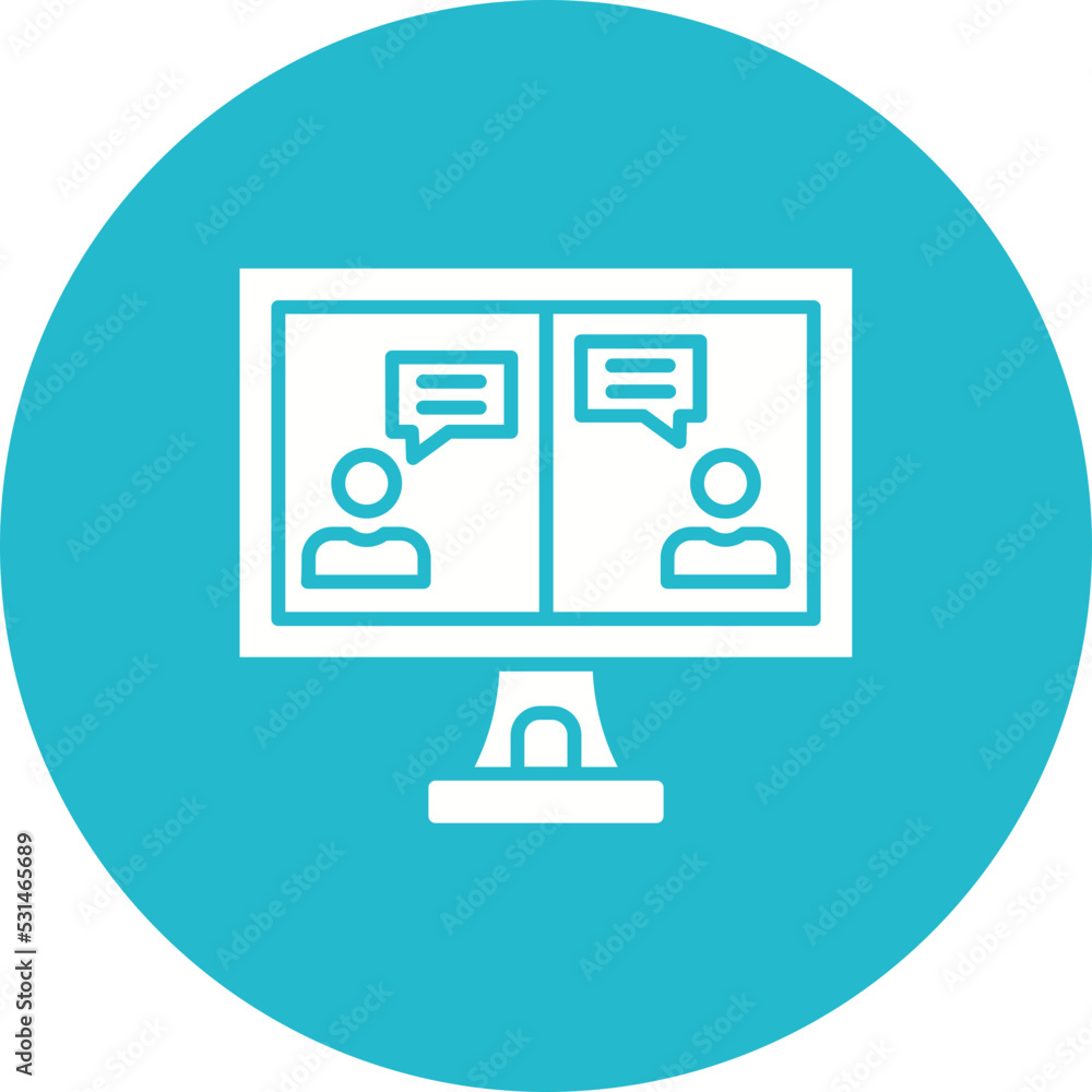 Online Chat Multicolor Circle Glyph Inverted Icon Online Chat Multicolor Circle Glyph Inverted Icon