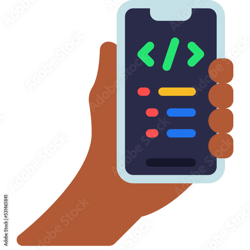 Hand Holding Code Mobile Icon