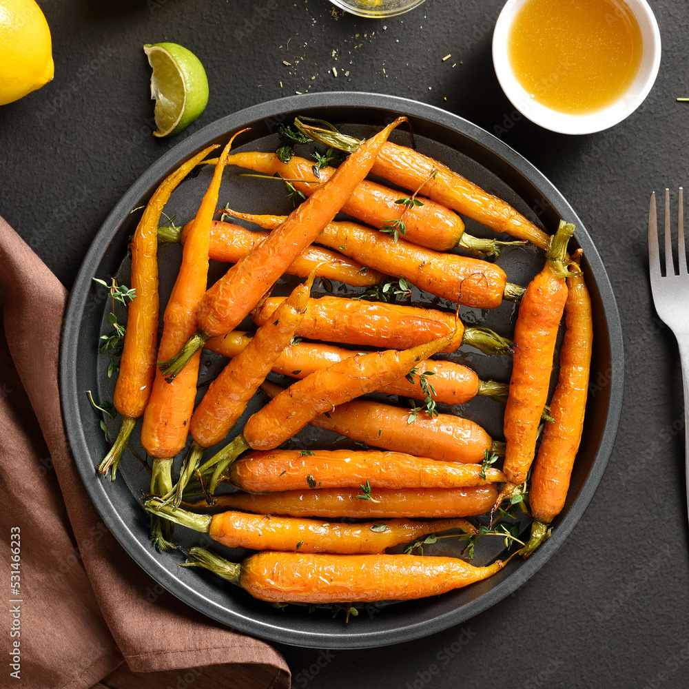 Roasted honey glazed carrots