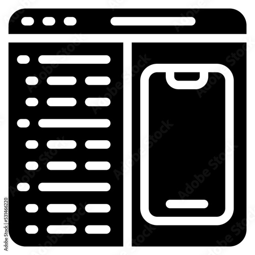 Mobile Web Coding Icon
