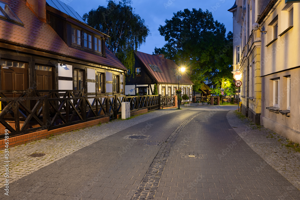 2022-06-02 evening streets in the historical part of the city ustka, poland