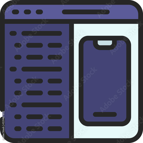 Mobile Web Coding Icon