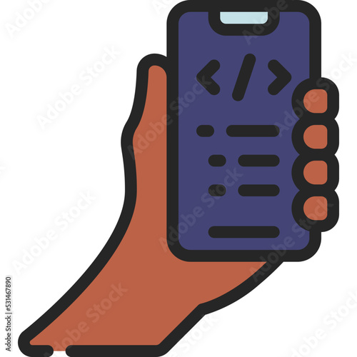 Hand Holding Code Mobile Icon