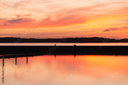 Coucher de soleil, lac du Parc naturel régional de la forét d'Orient, 10, Aube © JAG IMAGES