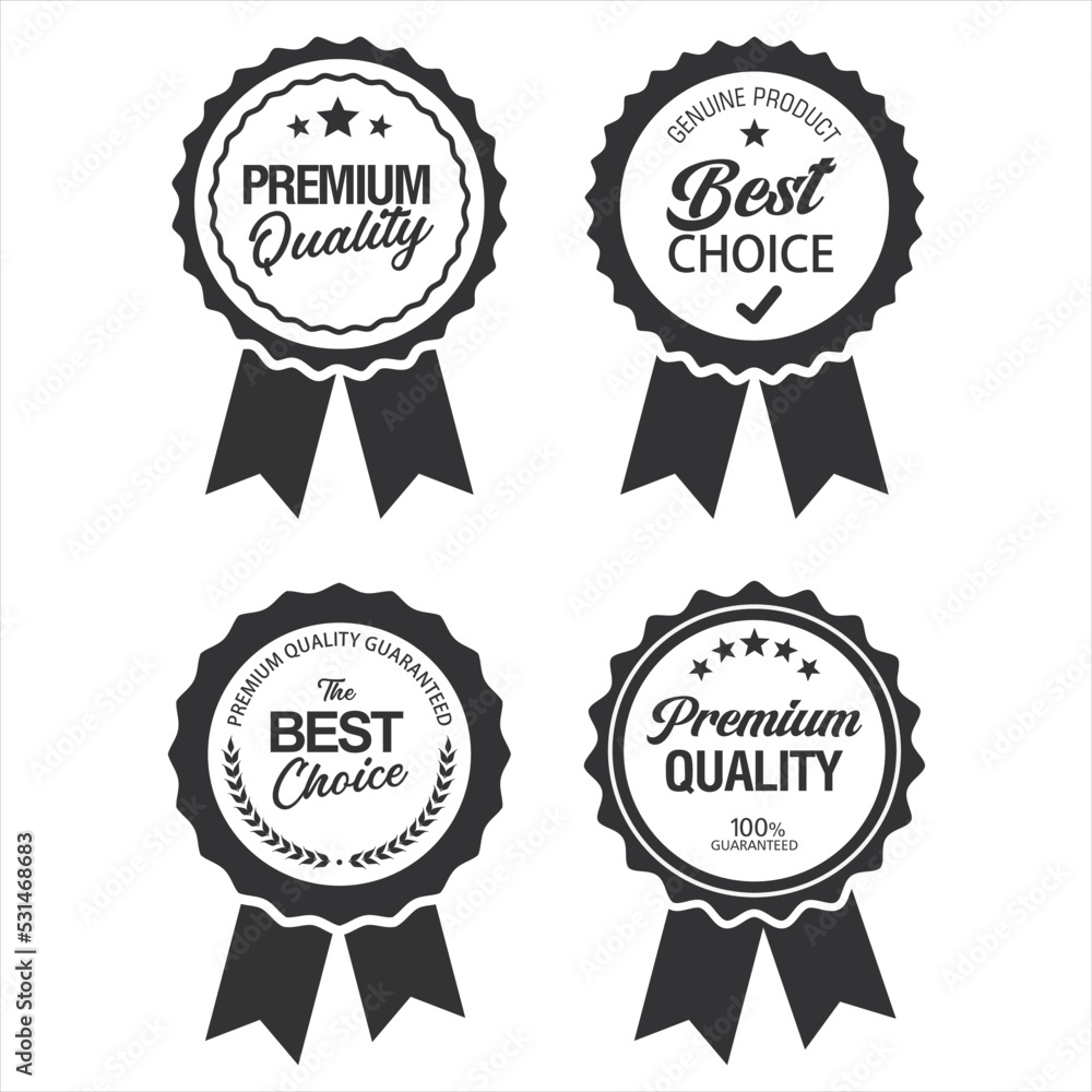 Premium quality black badges retro design vector illustration 