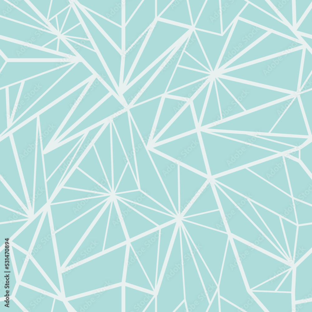 Vector Seamless frosty pattern. Abstract white Line on blue, Geometric ornament for continuous replicate. Concept of Winter holiday.