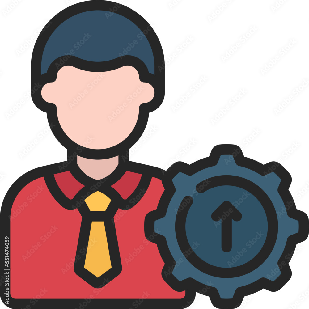 Obraz premium Business Man Skill Increase Icon